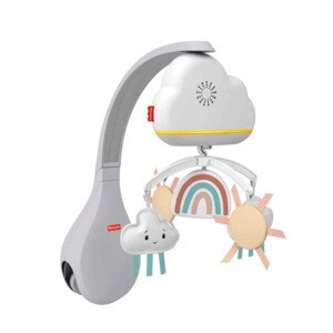 Carusel muzical 2in1 FISHER PRICE Curcubeu MTHBP40O, 0 luni+, alb-gri Carusel muzical 2in1 FISHER PRICE Curcubeu MTHBP40O, 0 luni+, alb-gri