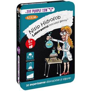 Joc educativ PURPLE COW Laboratorul micului geniu - Nisip Hidrofob CW0376, 6 ani+, 1 jucator Joc educativ PURPLE COW Laboratorul micului geniu - Nisip Hidrofob CW0376, 6 ani+, 1 jucator
