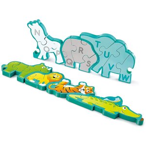 Puzzle 2in1 HAPE Alfabet si animale E1627, 3 ani+, 26 piese Puzzle 2in1 HAPE Alfabet si animale E1627, 3 ani+, 26 piese