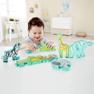 Puzzle 2in1 HAPE Alfabet si animale E1627, 3 ani+, 26 piese Puzzle 2in1 HAPE Alfabet si animale E1627, 3 ani+, 26 piese