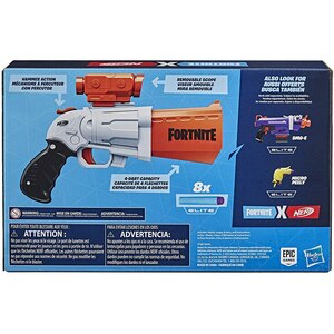 Blaster NERF Fortnite - SR7 E9391, 8 ani+, alb-portocaliu Blaster NERF Fortnite - SR7 E9391, 8 ani+, alb-portocaliu