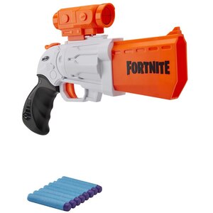 Blaster NERF Fortnite - SR7 E9391, 8 ani+, alb-portocaliu Blaster NERF Fortnite - SR7 E9391, 8 ani+, alb-portocaliu