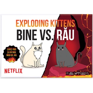 Joc de societate EXPLODING KITTENS Bine vs Rau EKIEK12, 7 ani+, 2-5 jucatori Joc de societate EXPLODING KITTENS Bine vs Rau EKIEK12, 7 ani+, 2-5 jucatori