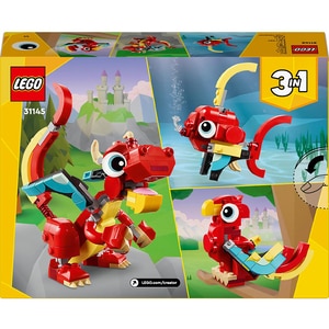 LEGO Creator 3in1: Dragon rosu 31145, 6 ani+, 149 piese LEGO Creator 3in1: Dragon rosu 31145, 6 ani+, 149 piese