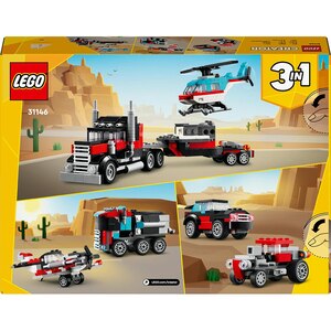 LEGO Creator 3in1: Camioneta-platforma cu elicopter 31146, 7 ani+, 270 piese LEGO Creator 3in1: Camioneta-platforma cu elicopter 31146, 7 ani+, 270 piese