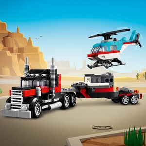 LEGO Creator 3in1: Camioneta-platforma cu elicopter 31146, 7 ani+, 270 piese LEGO Creator 3in1: Camioneta-platforma cu elicopter 31146, 7 ani+, 270 piese