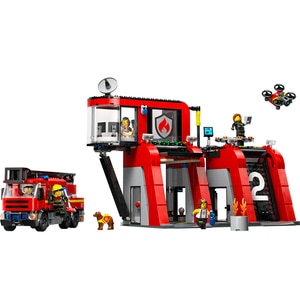 LEGO City: Statie si camion de pompieri 60414, 6 ani+, 843 piese LEGO City: Statie si camion de pompieri 60414, 6 ani+, 843 piese