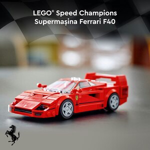 LEGO Speed Champions: Supermasina Ferrari F40 76934, 9 ani+, 318 piese LEGO Speed Champions: Supermasina Ferrari F40 76934, 9 ani+, 318 piese