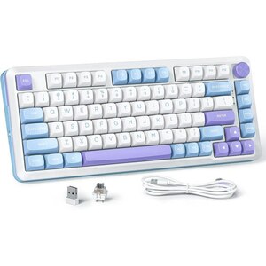Tastatura Gaming Wireless REDRAGON Cyrus Pro, Bluetooth, USB, Layout US, alb Tastatura Gaming Wireless REDRAGON Cyrus Pro, Bluetooth, USB, Layout US, alb