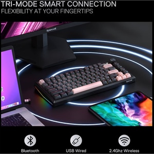 Tastatura Gaming Wireless mecanica REDRAGON Eclipse K720 Pro, Bluetooth, USB, Layout US, negru Tastatura Gaming Wireless mecanica REDRAGON Eclipse K720 Pro, Bluetooth, USB, Layout US, negru