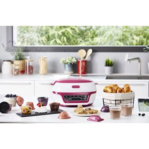 Aparat pentru desert TEFAL Cake Factory Delices KD810112, 1100W, alb-roz Aparat pentru desert TEFAL Cake Factory Delices KD810112, 1100W, alb-roz