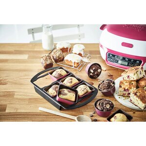 Aparat pentru desert TEFAL Cake Factory Delices KD810112, 1100W, alb-roz Aparat pentru desert TEFAL Cake Factory Delices KD810112, 1100W, alb-roz