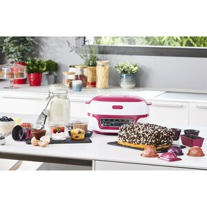 Aparat pentru desert TEFAL Cake Factory Delices KD810112, 1100W, alb-roz Aparat pentru desert TEFAL Cake Factory Delices KD810112, 1100W, alb-roz