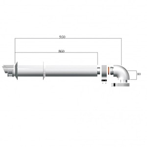 Kit de evacuare gaze arse Ariston 60/100, orizontal Kit de evacuare gaze arse Ariston 60/100, orizontal
