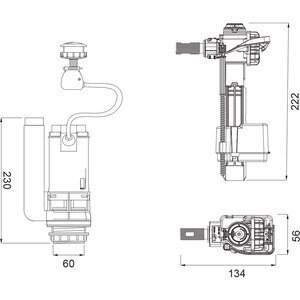 Set mecanism rezervor FLUIDMASTER K-747E-035-P10, valva de umplere 747, valva de spalare 550 Set mecanism rezervor FLUIDMASTER K-747E-035-P10, valva de umplere 747, valva de spalare 550