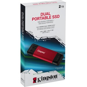 SSD extern KINGSTON Dual, 2TB, USB 3.2 Gen 2 Type-A/Type-C, negru-rosu SSD extern KINGSTON Dual, 2TB, USB 3.2 Gen 2 Type-A/Type-C, negru-rosu