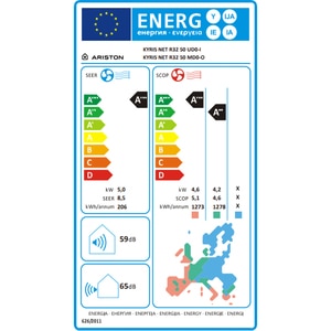 Aer conditionat ARISTON Kyris Net R32 50, 1800BTU, A+++/A+++, Inverter, Functie Incalzire, Wi-Fi, alb Aer conditionat ARISTON Kyris Net R32 50, 1800BTU, A+++/A+++, Inverter, Functie Incalzire, Wi-Fi, alb