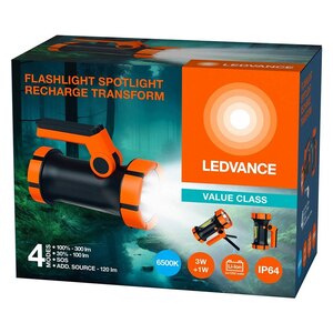 Lanterna LED LEDVANCE 4175763, 4W, 300 lm, 2x1200 mAh, IP64, negru Lanterna LED LEDVANCE 4175763, 4W, 300 lm, 2x1200 mAh, IP64, negru