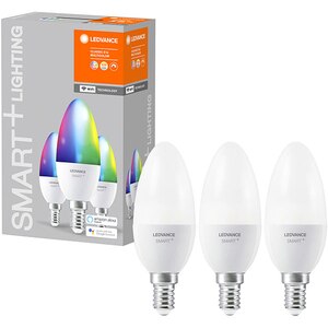 Set 3 becuri LED Smart LEDVANCE Candle 40, E14, 5W, 470lm, Wi-Fi, RGB Set 3 becuri LED Smart LEDVANCE Candle 40, E14, 5W, 470lm, Wi-Fi, RGB