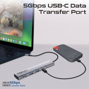 Hub USB Type-C PROMATE LinkHub-5X, USB-A, USB-C, HDMI, gri Hub USB Type-C PROMATE LinkHub-5X, USB-A, USB-C, HDMI, gri