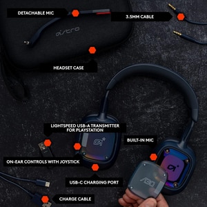 Casti Gaming Wireless LOGITECH Astro A30 Lightspeed PS5, multiplatforma, bleumarin-rosu Casti Gaming Wireless LOGITECH Astro A30 Lightspeed PS5, multiplatforma, bleumarin-rosu