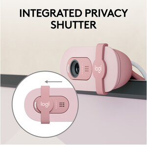 Camera Web LOGITECH Brio 100, Full HD 1080p, roz Camera Web LOGITECH Brio 100, Full HD 1080p, roz