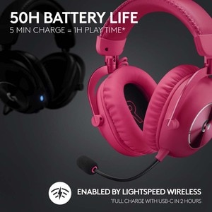 Casti Gaming Wireless LOGITECH G PRO X 2 LIGHTSPEED, 7.1 surround, multiplatforma, 3.5mm, Pink Casti Gaming Wireless LOGITECH G PRO X 2 LIGHTSPEED, 7.1 surround, multiplatforma, 3.5mm, Pink