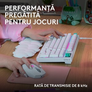 Tastatura Gaming LOGITECH G316 X, USB, Layout US, alb Tastatura Gaming LOGITECH G316 X, USB, Layout US, alb