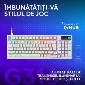 Tastatura Gaming LOGITECH G316 X, USB, Layout US, alb Tastatura Gaming LOGITECH G316 X, USB, Layout US, alb