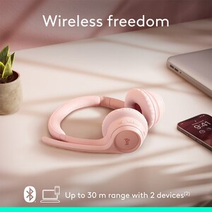 Casti PC Wireless LOGITECH Zone 300, Bluetooth, roz Casti PC Wireless LOGITECH Zone 300, Bluetooth, roz