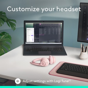 Casti PC Wireless LOGITECH Zone 300, Bluetooth, roz Casti PC Wireless LOGITECH Zone 300, Bluetooth, roz