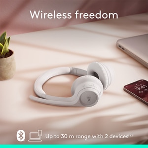 Casti PC Wireless LOGITECH Zone 300, Bluetooth, alb Casti PC Wireless LOGITECH Zone 300, Bluetooth, alb