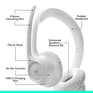 Casti PC Wireless LOGITECH Zone 300, Bluetooth, alb Casti PC Wireless LOGITECH Zone 300, Bluetooth, alb