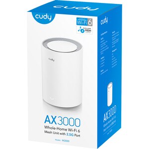 Sistem Wireless Mesh Gigabit CUDY M3000 V2 AX3000, Wi-Fi 6, Dual-Band 574 + 2402 Mbps, 1 buc, alb Sistem Wireless Mesh Gigabit CUDY M3000 V2 AX3000, Wi-Fi 6, Dual-Band 574 + 2402 Mbps, 1 buc, alb
