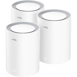 Sistem Wireless Mesh Gigabt CUDY M3000 V2 AX3000, Wi-Fi 6, Dual-Band 574 + 2402 Mbps, 3 buc, alb Sistem Wireless Mesh Gigabt CUDY M3000 V2 AX3000, Wi-Fi 6, Dual-Band 574 + 2402 Mbps, 3 buc, alb