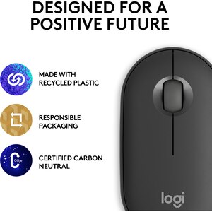 Mouse Bluetooth LOGITECH Pebble 2 M350S, 1000 dpi, negru Mouse Bluetooth LOGITECH Pebble 2 M350S, 1000 dpi, negru