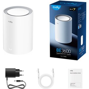 Sistem Wireless Mesh Gigabit CUDY M3600 BE3600, Wi-Fi 7, Dual-Band 688 + 2882 Mbps, 1 buc, alb Sistem Wireless Mesh Gigabit CUDY M3600 BE3600, Wi-Fi 7, Dual-Band 688 + 2882 Mbps, 1 buc, alb
