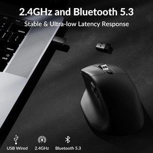 Mouse Wireless KEYCHRON M6, 12000 dpi, silentios, rotita scroll metalica, negru Mouse Wireless KEYCHRON M6, 12000 dpi, silentios, rotita scroll metalica, negru