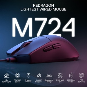 Mouse Gaming REDRAGON K1ng, 12400 dpi, negru Mouse Gaming REDRAGON K1ng, 12400 dpi, negru