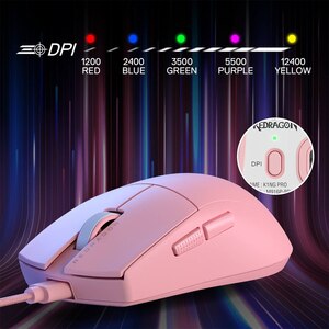 Mouse Gaming REDRAGON K1ng, 12400 dpi, roz Mouse Gaming REDRAGON K1ng, 12400 dpi, roz