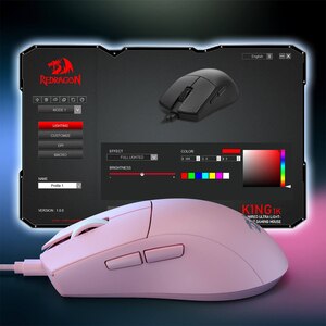 Mouse Gaming REDRAGON K1ng, 12400 dpi, roz Mouse Gaming REDRAGON K1ng, 12400 dpi, roz
