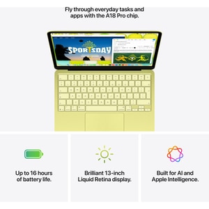 Laptop APPLE MacBook Neo 13 z1tq00065, Apple A18 6-core CPU, 13" Retina Display, 8GB, SSD 256GB, 5-core GPU, macOS Tahoe, Citrus- Tastatura layout INT Laptop APPLE MacBook Neo 13 z1tq00065, Apple A18 6-core CPU, 13" Retina Display, 8GB, SSD 256GB, 5-core GPU, macOS Tahoe, Citrus- Tastatura layout INT
