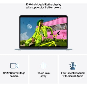 Laptop APPLE MacBook Air 13 mdhk4ro/a, Apple M5 10-core CPU, 13.6" Retina Display, 24GB, SSD 1TB, 10-core GPU, macOS Sequoia, Sky Blue, Tastatura layout INT Laptop APPLE MacBook Air 13 mdhk4ro/a, Apple M5 10-core CPU, 13.6" Retina Display, 24GB, SSD 1TB, 10-core GPU, macOS Sequoia, Sky Blue, Tastatura layout INT