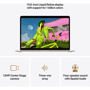Laptop APPLE MacBook Air 13 mdhc4ro/a, Apple M5 10-core CPU, 13.6" Retina Display, 16GB, SSD 1TB, 10-core GPU, macOS Sequoia, Starlight, Tastatura layout INT Laptop APPLE MacBook Air 13 mdhc4ro/a, Apple M5 10-core CPU, 13.6" Retina Display, 16GB, SSD 1TB, 10-core GPU, macOS Sequoia, Starlight, Tastatura layout INT