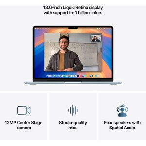 Laptop APPLE MacBook Air 13 mc6t4ro/a, Apple M4, 13.6" Retina Display, 16GB, SSD 256GB, 8-core GPU, macOS Sequoia, Sky Blue, Tastatura layout INT, Manual RO Laptop APPLE MacBook Air 13 mc6t4ro/a, Apple M4, 13.6" Retina Display, 16GB, SSD 256GB, 8-core GPU, macOS Sequoia, Sky Blue, Tastatura layout INT, Manual RO