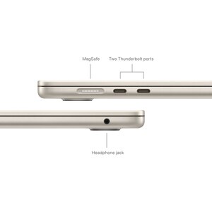 Laptop APPLE MacBook Air 15 mc9f4ro/a, Apple M3, 15.3" Retina Display, 16GB, SSD 256GB, 10-core GPU, macOS Sequoia, Starlight, Tastatura layout INT Laptop APPLE MacBook Air 15 mc9f4ro/a, Apple M3, 15.3" Retina Display, 16GB, SSD 256GB, 10-core GPU, macOS Sequoia, Starlight, Tastatura layout INT
