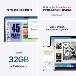Laptop APPLE MacBook Air 15 mdv94ro/a, Apple M5 10-core CPU, 15.3" Retina Display, 16GB, SSD 512GB, 10-core GPU, macOS Sequoia, Silver, Tastatura layout INT Laptop APPLE MacBook Air 15 mdv94ro/a, Apple M5 10-core CPU, 15.3" Retina Display, 16GB, SSD 512GB, 10-core GPU, macOS Sequoia, Silver, Tastatura layout INT