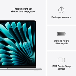 Laptop APPLE MacBook Air 15 mw1g3ro/a, Apple M4, 15.3" Retina Display, 16GB, SSD 256GB, 10-core GPU, macOS Sequoia, Silver, Tastatura layout INT, Manual RO Laptop APPLE MacBook Air 15 mw1g3ro/a, Apple M4, 15.3" Retina Display, 16GB, SSD 256GB, 10-core GPU, macOS Sequoia, Silver, Tastatura layout INT, Manual RO