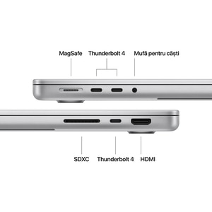 Laptop APPLE MacBook Pro 14 mde54ro/a, Apple M5, 14.2" Liquid Retina XDR, 16GB, SSD 1TB, 10-core GPU, macOS Sequoia, Silver - Tastatura layout INT Laptop APPLE MacBook Pro 14 mde54ro/a, Apple M5, 14.2" Liquid Retina XDR, 16GB, SSD 1TB, 10-core GPU, macOS Sequoia, Silver - Tastatura layout INT