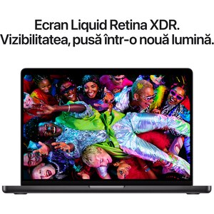 Laptop APPLE MacBook Pro 14 mde04ro/a, Apple M5, 14.2" Liquid Retina XDR, 16GB, SSD 512GB, 10-core GPU, macOS Sequoia, Space Black - Tastatura layout INT Laptop APPLE MacBook Pro 14 mde04ro/a, Apple M5, 14.2" Liquid Retina XDR, 16GB, SSD 512GB, 10-core GPU, macOS Sequoia, Space Black - Tastatura layout INT